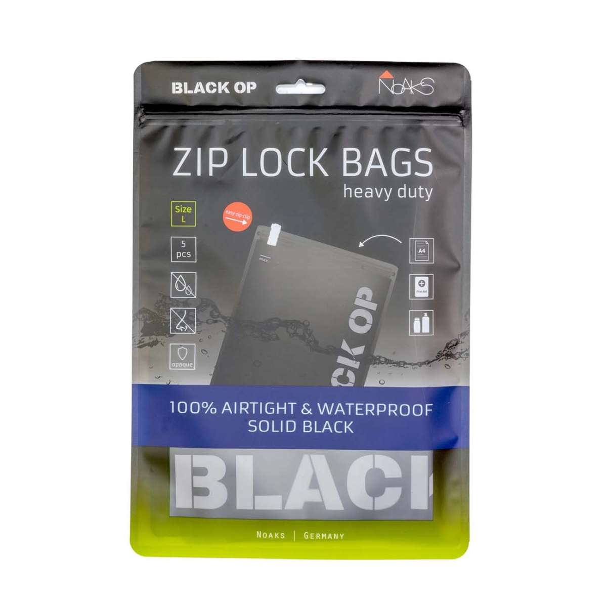Zip Bag Storing Transport Accessories Black Leaf